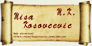 Miša Kosovčević vizit kartica